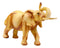 Safari Savannah Landscape Majestic Elephant With Trunk Up Faux Wood Figurine