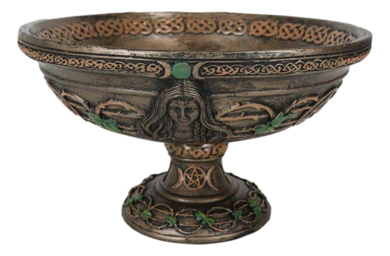 Wicca Celtic Triune Symbol Triple Moon Goddess Mother Maiden Crone Offering Bowl