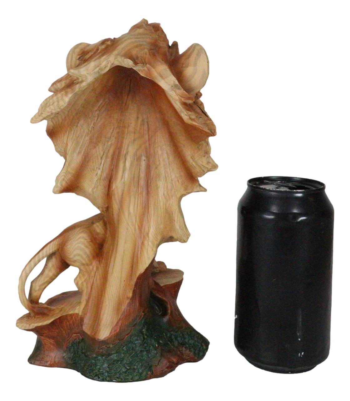 Ebros African Safari Lion Bust Statue 9"H Lion King Pride Rock Faux Wood Resin