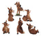 Ebros Animal Farm Set of 6 Acrobatic Donkeys Figurines Miniature Donkey Statues