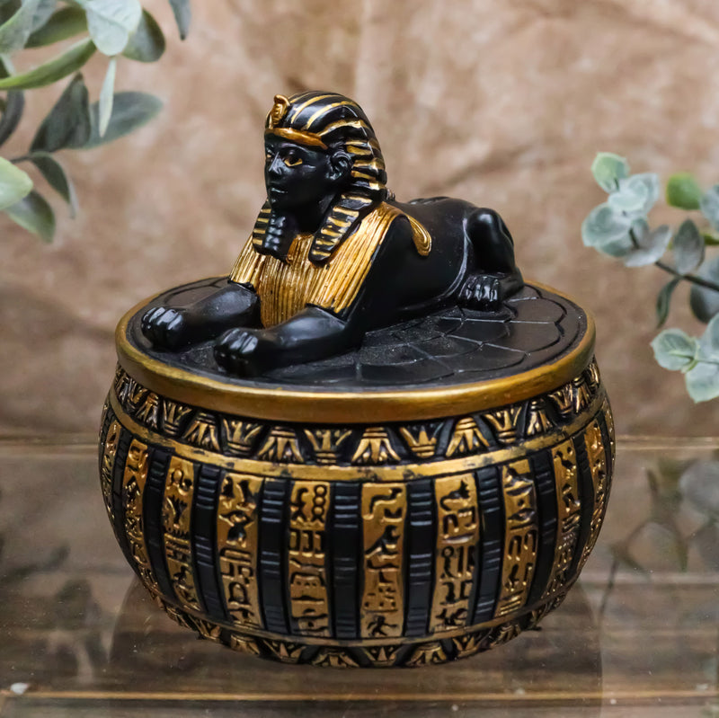 Ebros Egyptian Guardian Androsphinx Jewelry Box Statue Classical Egypt Monument Sphinx