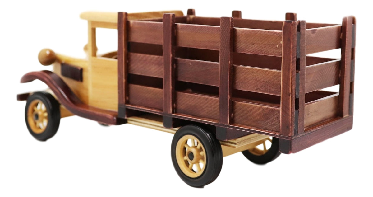 Hand Made Wood Retro Classic Style Model TT Pick Up Truck Wine Holder Figurine