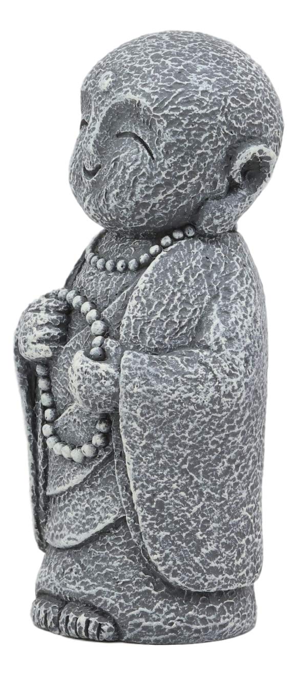 Ebros Japanese Happy Jizo Monk With Prayer Beads Mini Statue 5"Tall Bodhisattva Buddha