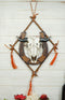 Rustic Western Bison Bull Skull Horseshoe W/ Branchwood Frame Wall Decor Plaque