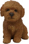 Ebros Sitting Lifelike Realistic Brown Bichon Frise Puppy Dog Statue 6.75" High