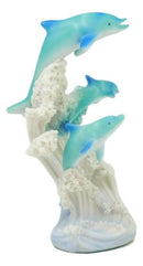 Ebros Three Bottlenose Dolphins Leaping Out Of The Waves Statue 6.25"Tall