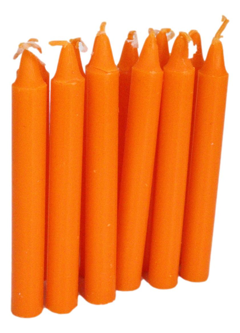 Orange Confidence Pack of 12 Wicca Occult Witch Ritual Spell Chime Candles