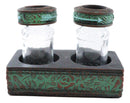 Southwestern Indian Spirit Arrow Floral Scroll Salt And Pepper Shakers Holder