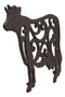 Ebros Gift 10.5" Wide Western Farm Bovine Cow with Lace Scrolls Design Cast Iron Metal Trivet Southwest Rustic Country Ranch Cows Vintage Decorative Accent for Wall Or Table Furniture