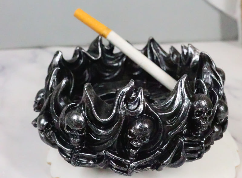 Ebros Gift Arch Devil Skull Face Fire Hell Bone Spiral Cigarette Ashtray Resin Figurine