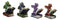Ebros Metallic Three Wise Baby Dragon Set See Hear Speak No Evil Statue 3.5"H