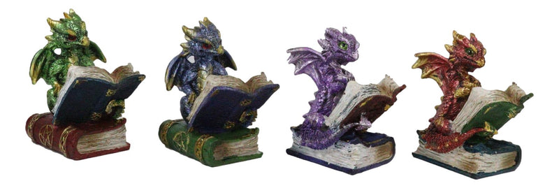 Ebros Metallic Three Wise Baby Dragon Set See Hear Speak No Evil Statue 3.5"H