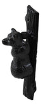 Ebros Gift Rustic Western Forest Black Bear Climbing Tree Cast Iron Door Knocker