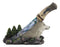 Ebros Gray Wolf In Forest Scene Centerpiece With Hunting Knife Letter Opener Statue