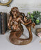 Ebros Nautical Coastal Beach Mermaid Wine Holder Figurine in Bronze Finish Resin