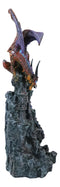 Red Behemoth Dragon Protecting Castle With Precious Gemstone Figurine 12.5"H