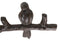 Pack Of 2 Cast Iron Rustic Lovebirds Perching On Twig Branch 3-Pegs Wall Hook