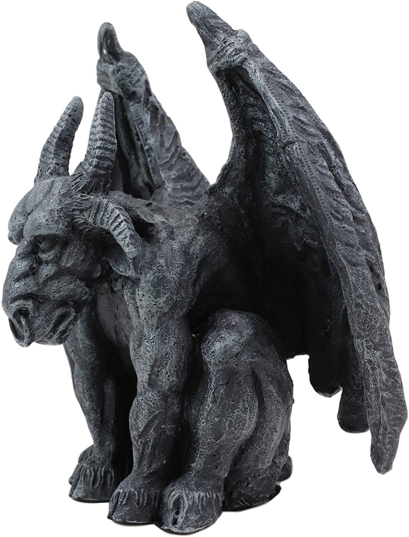 Ebros Ram Horned Sabbatic Goat Demon Gargoyle in Stoic Pose Statue 6" Tall