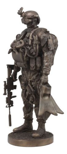 Large Military Navy Seal Statue 12.75"Tall Special Task Force Unit Soldier