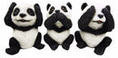 Ebros Wise See Hear Speak No Evil Giant China Pandas Set of 3 Figurines 5.75"H