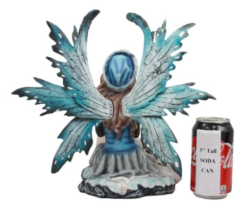Large 11.5"Tall Blizzard Winter Fairy With White Snow Owl Statue Faerie Garden - Ebros Gift