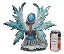 Large 11.5"Tall Blizzard Winter Fairy With White Snow Owl Statue Faerie Garden