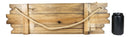 25"L Rustic Metal Western Star Cowboy Sign On Wooden Plank Wall Or Door Plaque