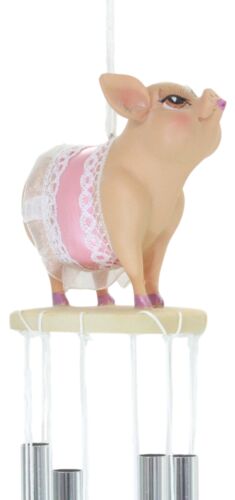 Mother Goose Nursery Rhymes Miss Piggy Pink Pig With Apron Wind Chime 21"Long