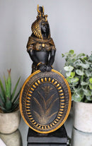 Ebros Egyptian Theme Isis Holding Shield Bronzed Resin Statue Sculpture Figurine