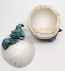 Ebros Fantasy Aqua Dragon Egg Hatchling Decorative Box Figurine 5" Long