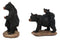 Ebros Western Rustic Black Mama Bear Playing W/ Baby Cub Set Of 4 Mini Figurines