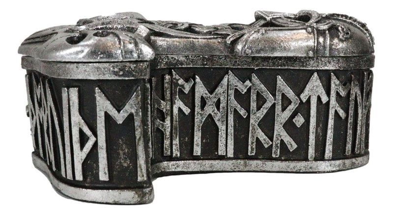 Norse Runes Coat of Arms Heraldry Thor Hammer Mjolnir Decorative Jewelry Box