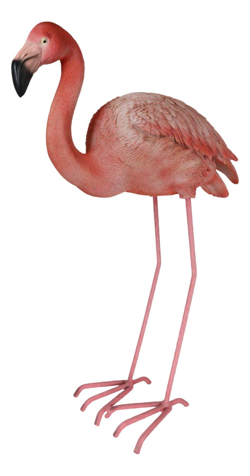 27" Tall Realistic Zen Graceful Tropical Pink Flamingo Standing in Repose Statue