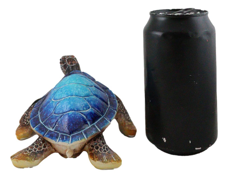 Nautical Ocean Blue Hues Giant Sea Turtle Swimming Decorative Figurine Tortoise