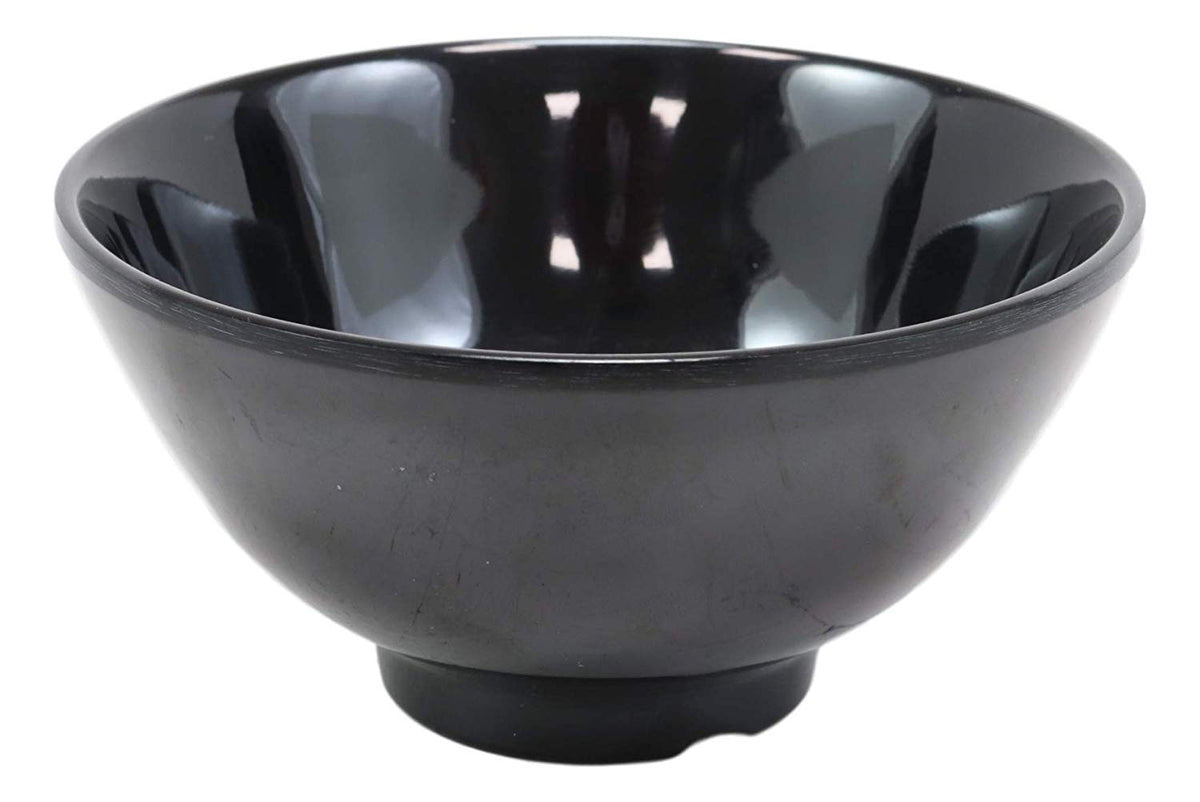 Contemporary Black Melamine Round Bowls 8oz For Rice Soup Salad Sauce Set Of 6