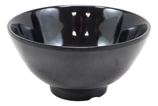 Ebros Gift Contemporary Black Smooth Porcelain Round Bowls For Cereal Soup Salad Noodle Rice Ice Cream Decorative Bowl Set of 12 Serveware For Restaurant Supply Home Kitchen