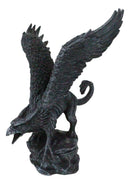 Winged Gothic Stone Griffon Griffin Eagle Lion Gargoyle Roaring Figurine