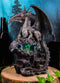 Elemental Quiksilver Bifrost Dragon Guarding LED Light Blue Crystal Cave Statue