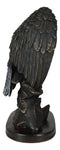 American Patriotic Large Bald Eagle Perched On Rocky Cliff Resin Figurine 10"H