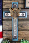 Western USA Air Force Patriotic Bald Eagle Emblem Blue Memorial Wall Cross
