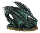 Legendary Horned Dark Green Scaled Dragon At Rest Figurine Dungeons Dragons