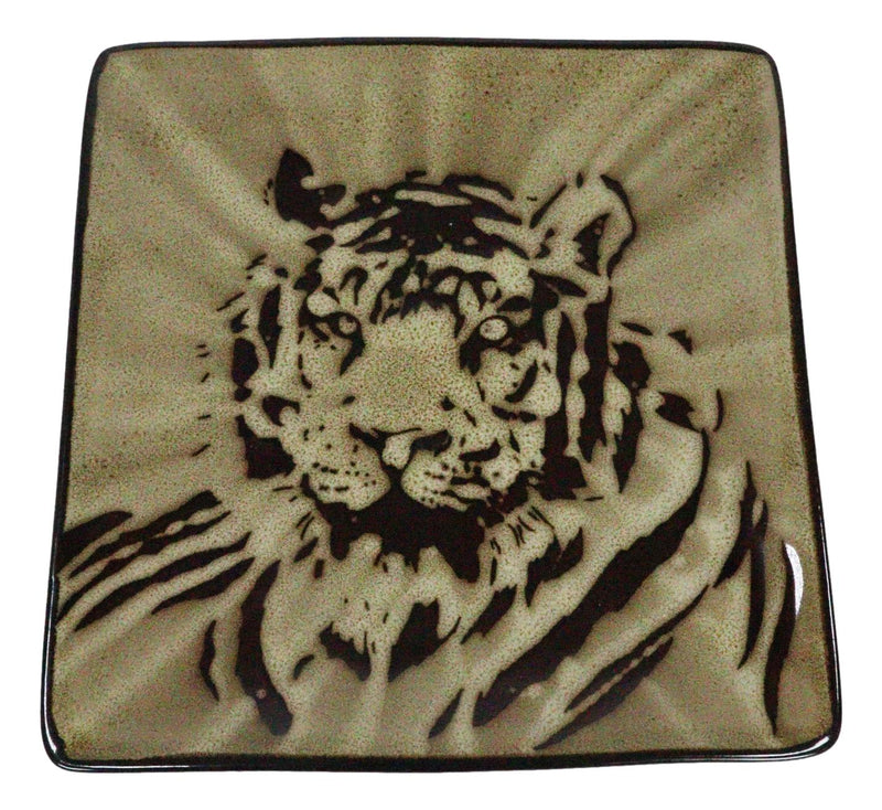 Set Of 2 Rainforest Apex Predator Jungle Eye Of The Tiger Appetizer Salad Plates
