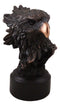 Patriotic American Bald Eagle Bust Bronze Electroplated Resin Figurine With Base