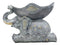 Ebros Grey Mosaic Design Elephant Laying Down With Trunk Up Holding Bowl Decor