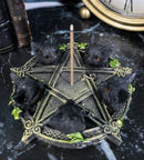 Celtic Wiccan Pentagram Ivy Penta 5 Black Cats Witching Hour Incense Burner