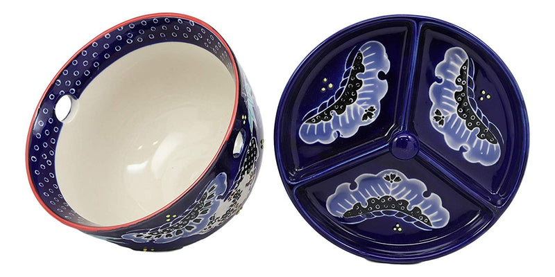 Ebros Udon Noodles & Tentsuyu Dipping Sauce 6"D Bowl & Choptick Set (Midinight)