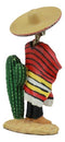 Day Of The Dead Skeleton El Bandito With Poncho Sombrero Puffing Cigar Statue