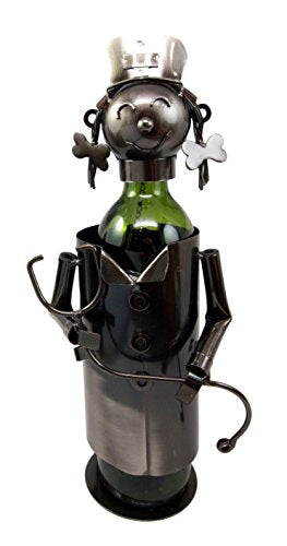 Ebros Gift Registered Nurse On Duty Hospital Clinic Hand Made Metal Wine Bottle Holder Caddy Great Gift For Nurses