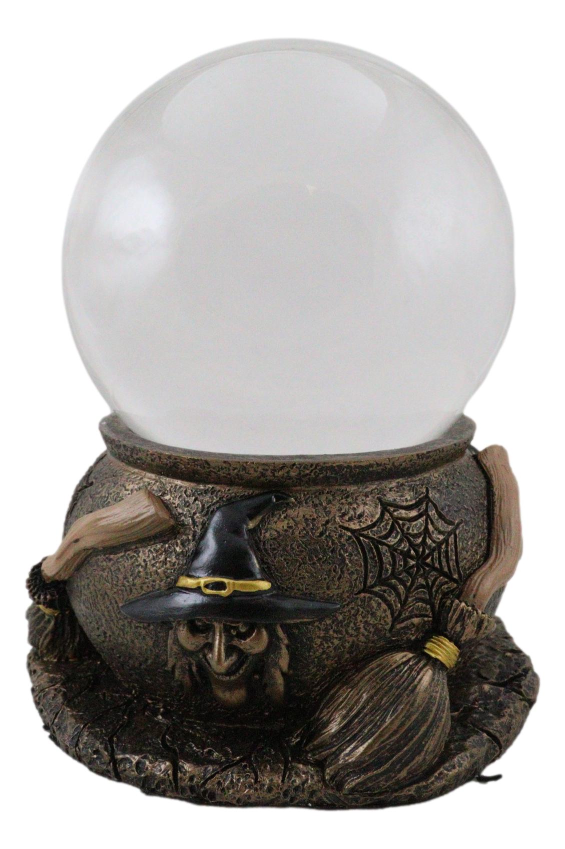 Wicca Psychic Salem Dark Witch Broomsticks Web Scrying Crystal Glass Gazing Ball