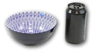 Pack Of 6 Artistic Blue Stripes 'Focus' Cereal Soup Pasta Ceramic Bowls 20oz